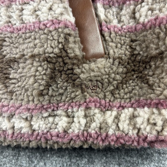 Ariat Jacket Womens XXL Plus Brown Sherpa Fleece‎ Horse Print Bandit Western Zip - Picture 3 of 10